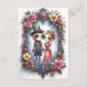 幻想的なスチームパンクのエルフの結婚式 エンクロージャーカード (裏面)