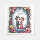 幻想的なスチームパンクのエルフの結婚式 スタンダードカクテルナプキン (正面)