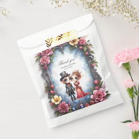 幻想的なスチームパンクのエルフの結婚式 フェイバーバッグ (封をした状態)