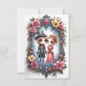 幻想的なスチームパンクのエルフの結婚式 出欠カード (裏面)
