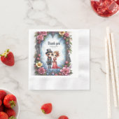 幻想的なスチームパンクのエルフの結婚式 縁ありカクテルナプキン (インサイチュ)
