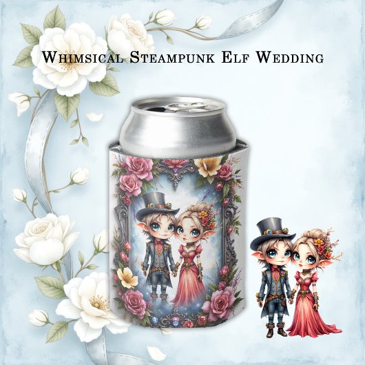 幻想的なスチームパンクのエルフの結婚式 缶クーラー
