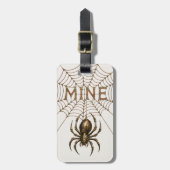 幻想的なスチームパンクのクモとクモの巣 - MINE ラゲッジタグ (正面縦)