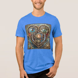 幻想的なスチームパンクのハート I See You I Love You トライブレンドＴシャツ
