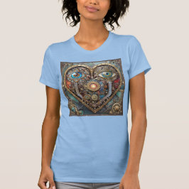 幻想的なスチームパンクのハート I See You I Love You Tシャツ