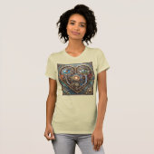 幻想的なスチームパンクのハート I See You I Love You Tシャツ (正面フル)