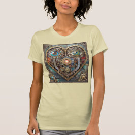 幻想的なスチームパンクのハート I See You I Love You Tシャツ