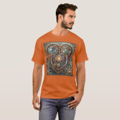 幻想的なスチームパンクのハート I See You I Love You Tシャツ (正面フル)