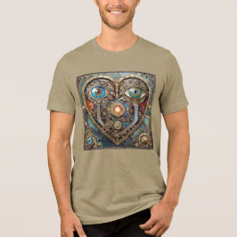 幻想的なスチームパンクハート 私はあなたを見ています 私はあなたを愛しています トライブレンドＴシャツ