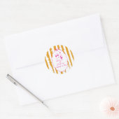 幻想的なストライプの手描きペイントの結婚式 ラウンドシール (封筒)