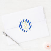 幻想的なストライプスの手描きペイントの結婚式 ラウンドシール (封筒)