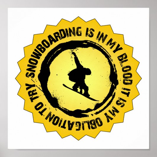 幻想的なスノーボードシール ポスター (正面)