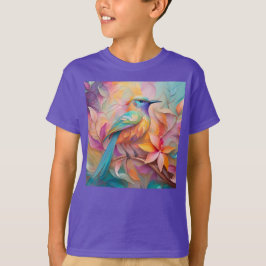幻想的なスミレ色の喉の歌鳥 Tシャツ