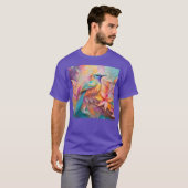 幻想的なスミレ色の喉の歌鳥 Tシャツ (正面フル)