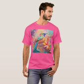 幻想的なスミレ色の喉の歌鳥 Tシャツ (正面フル)