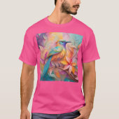 幻想的なスミレ色の喉の歌鳥 Tシャツ (正面)