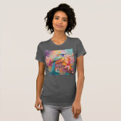 幻想的なスミレ色の喉の歌鳥 Tシャツ (正面フル)