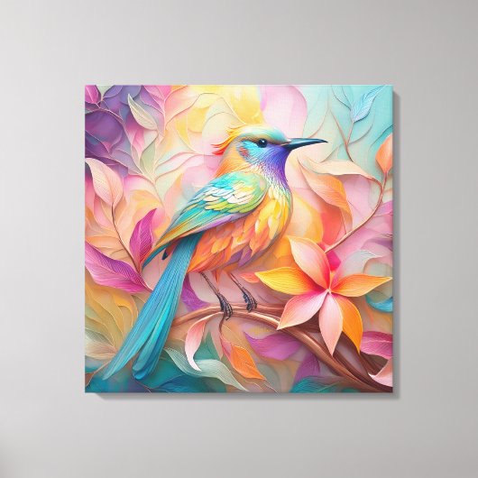 幻想的なスミレ色の喉の鳴き鳥 キャンバスプリント (正面)