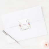 幻想的なソフトな野の花のカントリーテイストのガーデンウェディング スクエアシール (封筒)