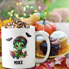 幻想的なゾンビ飛行機コウモリの水彩ハロウィン コーヒーマグカップ
