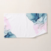 幻想的なターコイズ＆ピンクのインクィーなモダン・グラマラス バスタオルセット (ハンドタオル)