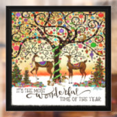 幻想的なトナカイ!「Inspirivity」窓用ステッカー ウィンドウサイン (シート2)