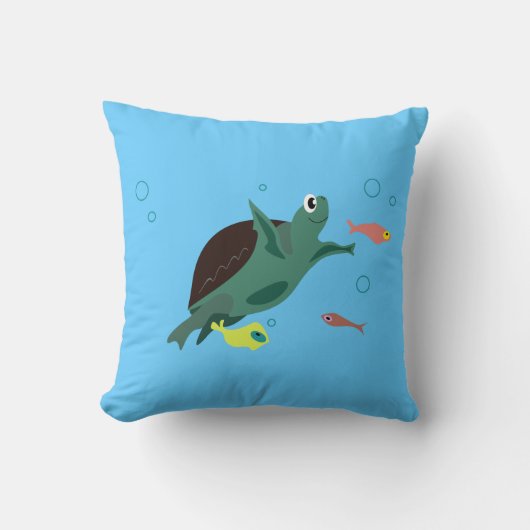 幻想的なトロピカルフィッシュの海洋アート クッション (正面)