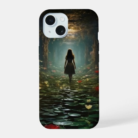 幻想的なトンネルの少女 iPhone 15ケース (裏面)