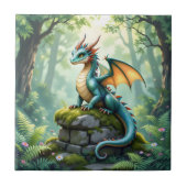 幻想的なドラゴンと古代の石 タイル (正面)