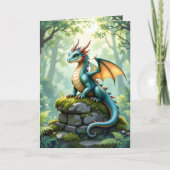 幻想的なドラゴンのぬりえとバースデー カード (正面)