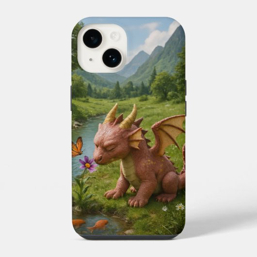 幻想的なドラゴン ガーデン iPhone 14 カーース – 幻想的なF iPhoneケース (裏面)