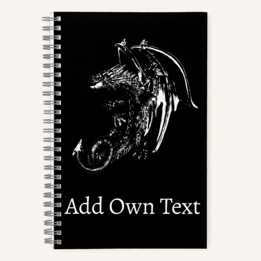 幻想的なドラゴン ダークオーラの翼 アートデザイン ノートブック (正面)