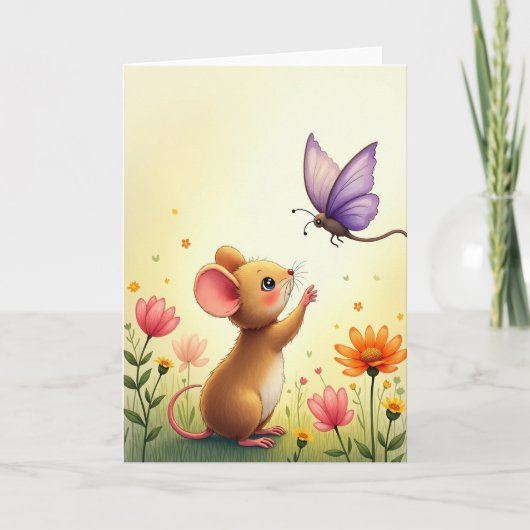 幻想的なネズミの誕生日カード カード (正面)