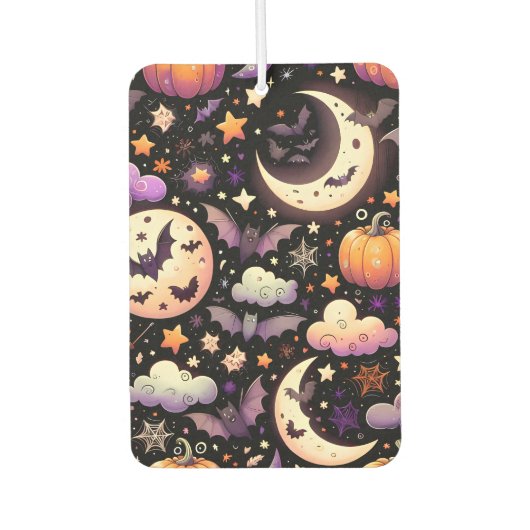 幻想的なハロウィンの夜空パターン カーエアーフレッシュナー (正面)