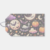 幻想的なハロウィンの夜空パターン ギフトタグ (裏面横)