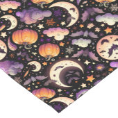 幻想的なハロウィンの夜空パターン ショートテーブルランナー (コーナー)