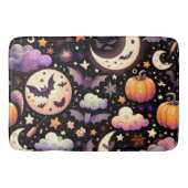幻想的なハロウィンの夜空パターン バスマット (正面)