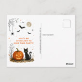 幻想的なハロウィンビレッジパーティーの招待状| ポストカード (裏面)