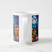 幻想的なハロウィーンの風景に登場する黒猫 ジャンボコーヒーマグカップ (裏面)