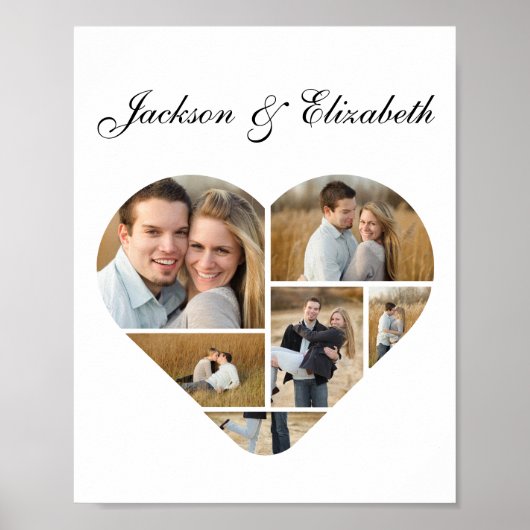 幻想的なハートの写真コラージュをオーダーメイド ポスター (正面)