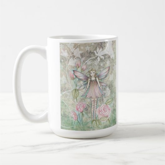 幻想的なバラの妖精 コーヒーマグカップ (左)