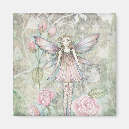 幻想的なバラの妖精 マグネット (正面)