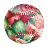 幻想的なバラの模様 野球ボール (裏面)