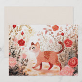 幻想的なバラ園の猫 シーズンカード (正面/裏面)