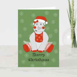 幻想的なバレリーナとサイのクリスマス スノーフレーク シーズンカード