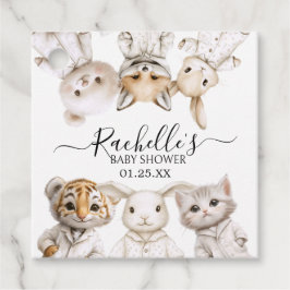 幻想的なパジャマ動物たち: ソフトパステルパーティーのアクセント フェイバータグ