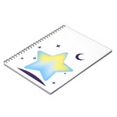 幻想的なパステルカラーの星と月の子供部屋 ノートブック (左側)