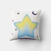 幻想的なパステルカラーの星と月の Nursery クッション (裏面)