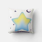 幻想的なパステルカラーの星と月の Nursery クッション (正面)