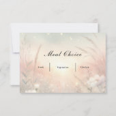 幻想的なパステルカラーの野の花の結婚式 出欠カード (裏面)
